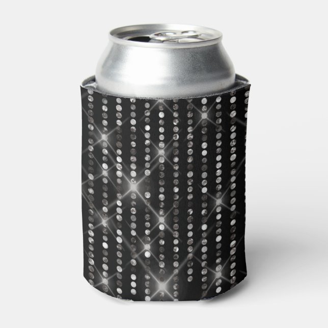 Enfriador De Latas Diamantes espumosos en negro (Lata Anverso)