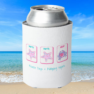 Enfriador De Latas Días de playa y noches de Mahjong personalizadas c