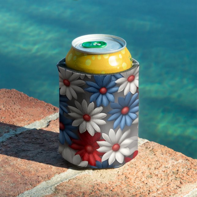 ENFRIADOR DE LATAS DÍAS PATRIOTAS DE AMÉRICA BLANCA AZUL (Piscina in situ)