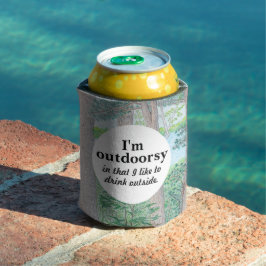 Enfriador De Latas Dibujo a lápiz de colores del lago y bosque I'm Ou