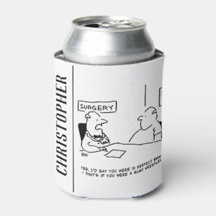 Enfriador De Latas Dibujo animado de doctor y paciente con sobrepeso