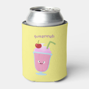 Enfriador De Latas Dibujo animado de un helado de fresa lindo