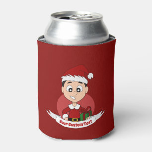 Enfriador De Latas Dibujo animado del muchacho del navidad