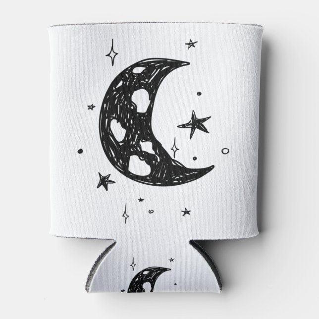 Enfriador De Latas Dibujo de Cute Moon and stars (Anverso)