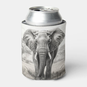 Enfriador De Latas Dibujo de lápiz de elefantes africanos