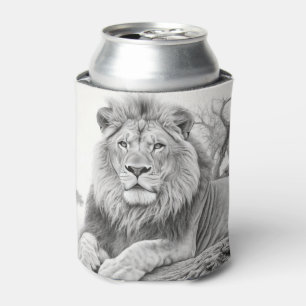 Enfriador De Latas Dibujo de lápiz de león africano