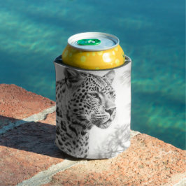 Enfriador De Latas Dibujo de lápiz de leopardo africano