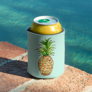 Enfriador De Latas dibujo de piña acuarela