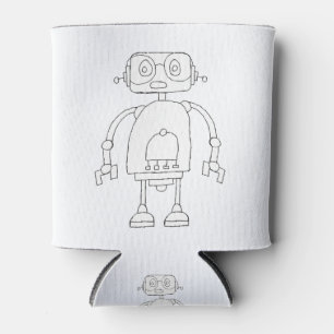 Enfriador De Latas Dibujo de robot inteligente simple con mano