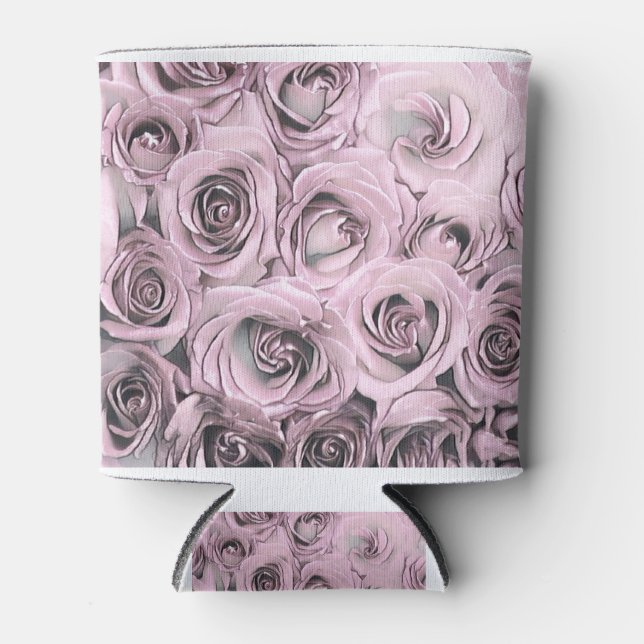 Enfriador De Latas Dibujo de rosas rosadas (Anverso)