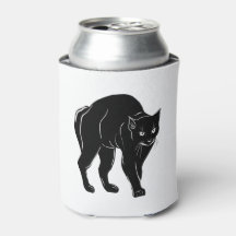 Dibujo de silueta de gato negro de Halloween
