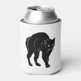 Enfriador De Latas Dibujo de silueta de gato negro merodeando en Hall