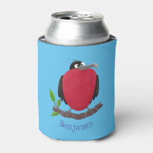Enfriador De Latas Dibujo divertido de un ave fragata magnífica