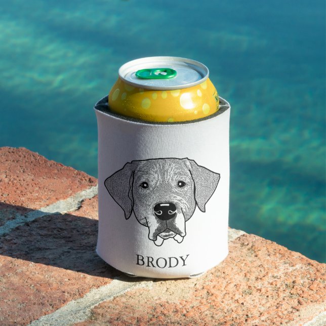 Enfriador De Latas Dibujo manual personalizado de perro de Labrador (Piscina in situ)