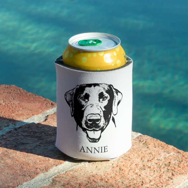 Enfriador De Latas Dibujo manual personalizado de perro de Labrador (Piscina in situ)