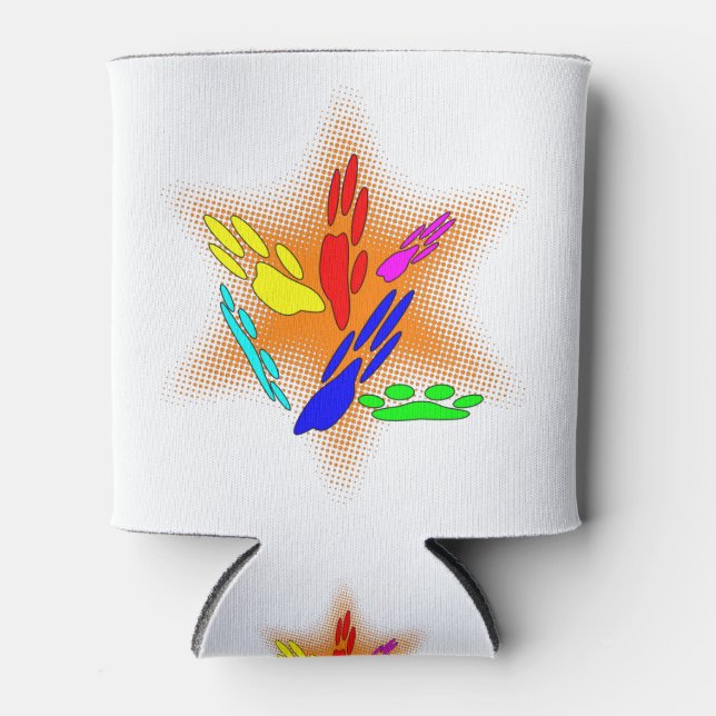 Enfriador De Latas Dibujos de cuadros de perros de arte pop (Anverso)