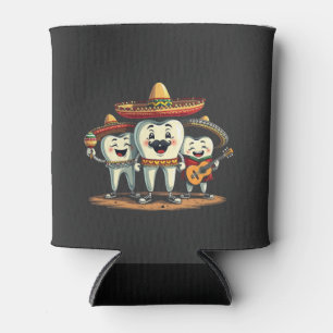 Enfriador De Latas Diente dental floral Funny Cinco De Mayo