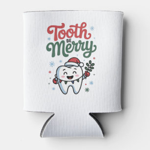 Enfriador De Latas Diente sea alegre dentista odontología Navidad Xma