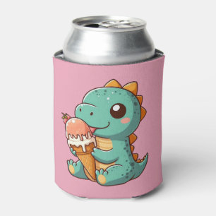 Enfriador De Latas Dino de comer helado lindo