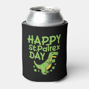 Enfriador De Latas Dino del Día de St Patrex Funny Irish T-Rex St Pat