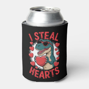 Enfriador De Latas Dinosaurio del Día de San Valentín Roba Corazones 