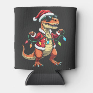 Enfriador De Latas Dinosaurio envuelto con Navidades ilumina Santa Ha