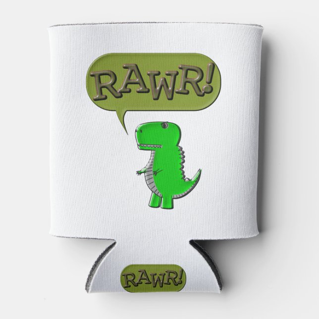 Enfriador De Latas Dinosaurio Juguero Cubierto Y Enfadado (Anverso)