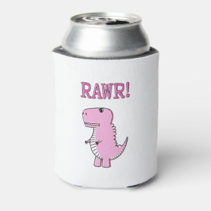 Enfriador De Latas Dinosaurio T-Rex, Personalizado Rosa Cuto Y Enojad