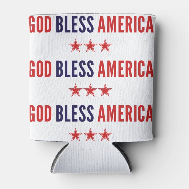 Enfriador De Latas Dios bendiga a Estados Unidos (Anverso)