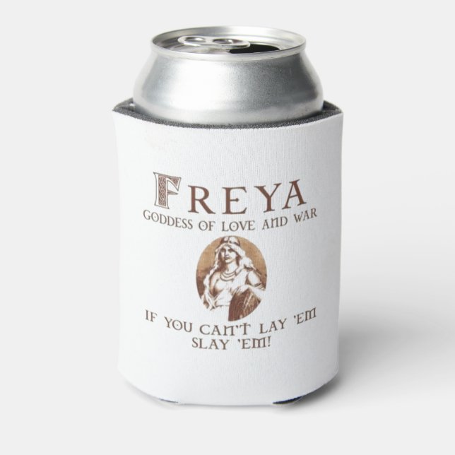 Enfriador De Latas Diosa Freya De Amor Y Foler De Guerra (Reverso de la lata)