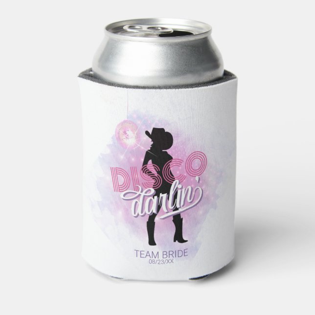 Enfriador De Latas Disco Darlin' Bachelorette Team Bride ID928 (Reverso de la lata)