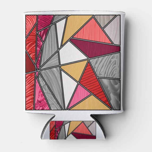 Enfriador De Latas Diseño abstracto de franjas arcoiris (Anverso)