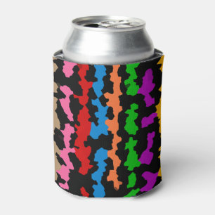 Enfriador De Latas Diseño abstracto irregular colorido negro