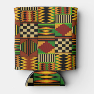 Enfriador De Latas Diseño Africano de Tela Kente Real