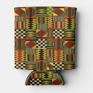 Enfriador De Latas Diseño Africano de Tela Kente Real