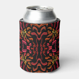 Enfriador De Latas Diseño Artístico de Cinta con Tonos de Naranja Roj