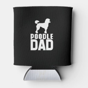 Enfriador De Latas Diseño blanco del papá del caniche de la silueta