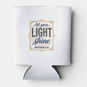 Enfriador De Latas Diseño Cristiano Deja Que Tu Luz Brille Mateo 5_16