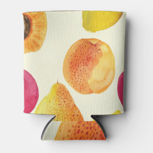 Enfriador De Latas Diseño de acuarela de frutas frescas de época