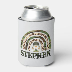 Enfriador De Latas Diseño de arcoiris de camuflaje personalizado