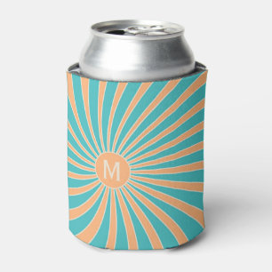 Enfriador De Latas Diseño de arrebatos de sol de estilo retro color t