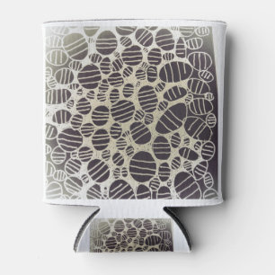 Enfriador De Latas Diseño de arte abstracto redondo en blanco y negro