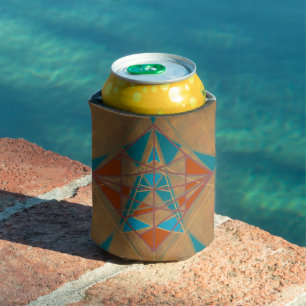 Enfriador De Latas Diseño de arte de hombre estrella indio del desier