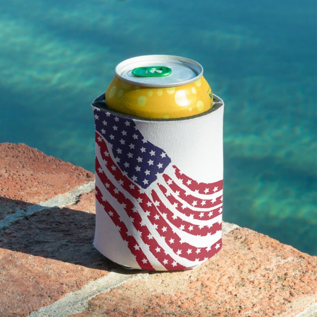 Enfriador De Latas Diseño de bandera azul roja (Piscina in situ)