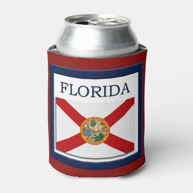 Enfriador De Latas Diseño de bandera del estado de Florida (Lata Anverso)