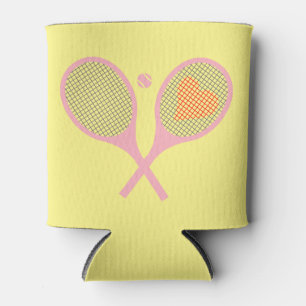 Enfriador De Latas Diseño de bolas para jugadores de tenis del coraz