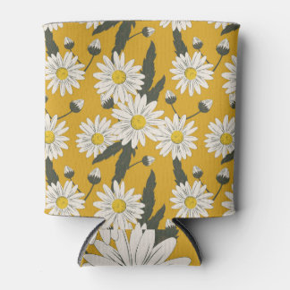 Enfriador De Latas Diseño de bufanda floral, fondo vintage.