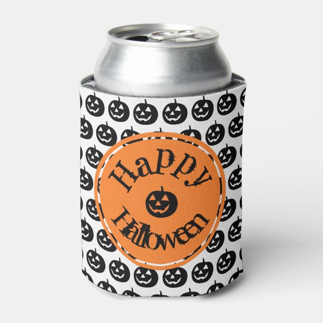 Enfriador De Latas Diseño de calabaza moderna de Halloween (Lata Anverso)
