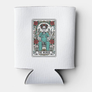 Enfriador De Latas Diseño de camiseta de carta de tarot de enfermera 
