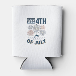 Enfriador De Latas Diseño de camiseta de fuegos artificiales del 4 de